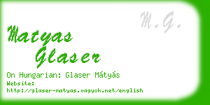 matyas glaser business card